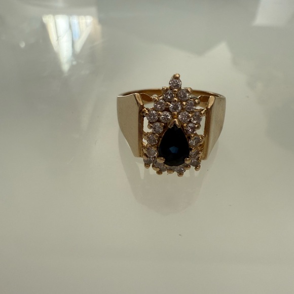 14k sapphire diamond ring - Picture 2 of 5